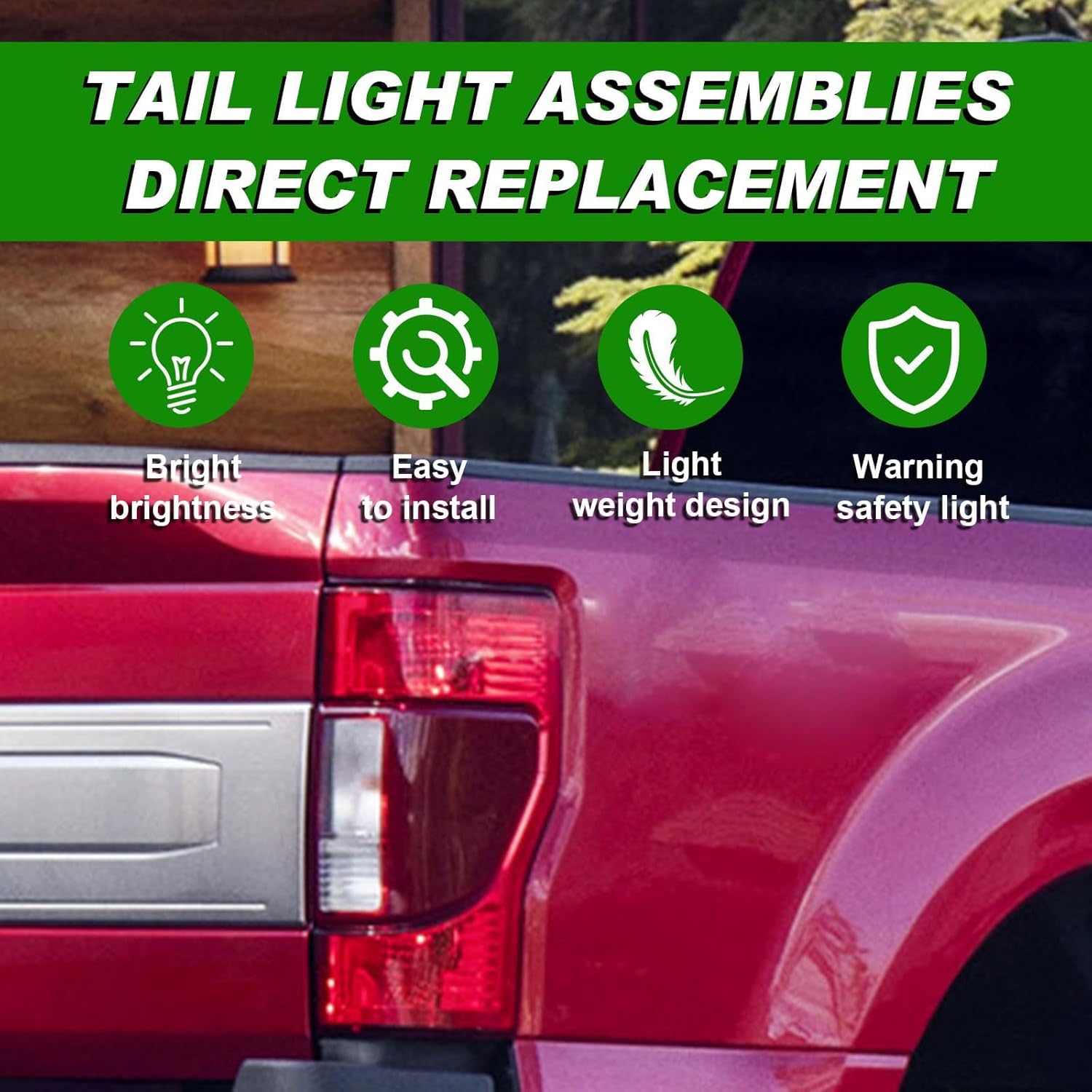 Lochnchn Tail Lights With Blind Spot Compatible with Ford F250 F350 Super Duty 2020 2021 2022 Rear Taillights Taillamp Assembly Halogen Right Passenger Side
