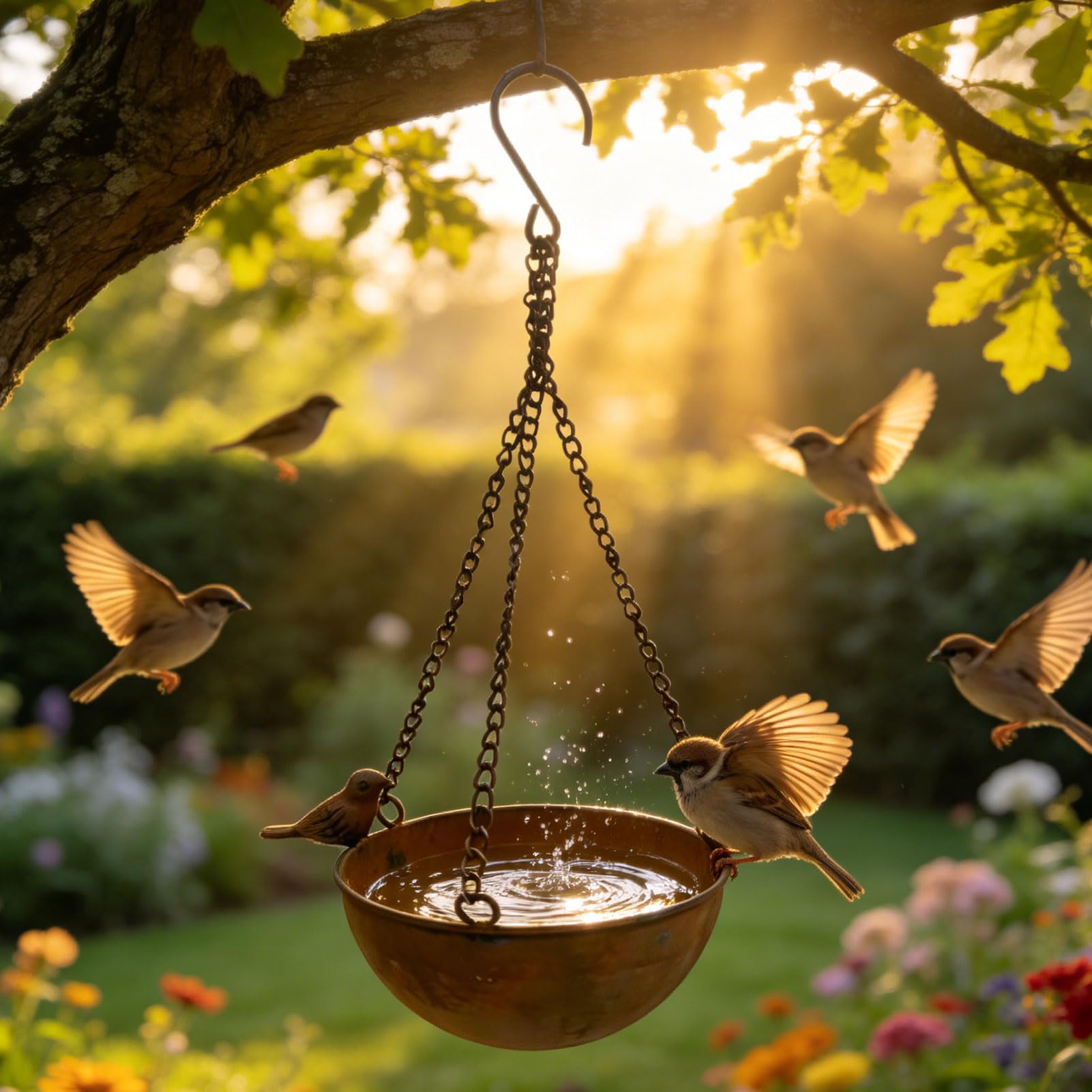 Vogeltränke Hängend Vogeltränken Winterfest Metall Wassertränke für Vögel Balkon Vogelbad für Gartendeko Trinkschale Vögel Bird Bath Vogelwassertränken für Draußen Garten Hof Rasen (A x 3)