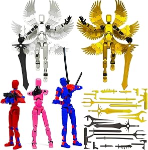 5 Pack T13 Action Figure Assembly Completed, Titan 13 Action Figures Set, Dummy 13 Action Figures, Nova 13 Robot Toy, Lucky T 13 Toy for 6 7 8 9 10 11 12 Years Old, Birthday Gift Boy for Grandson