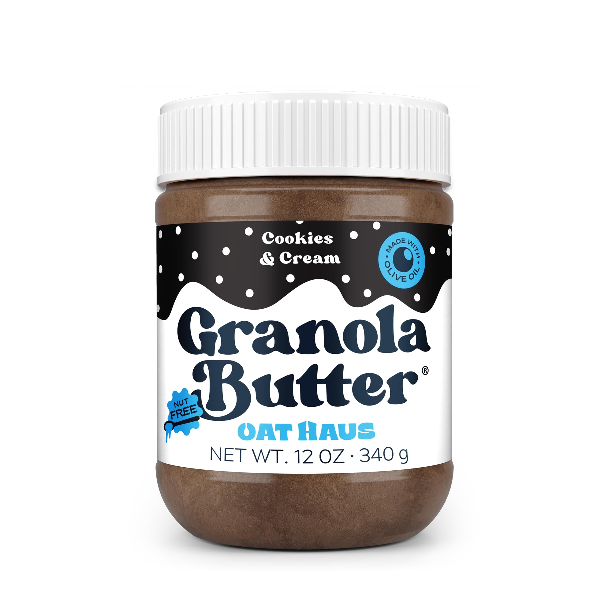 Oat Haus Cookies And Cream Granola Butter | Peanut-free, Almond (Tree-Nut) Free, & School-Safe (Top 8 Allergen Free) | Cookie Butter Alternative