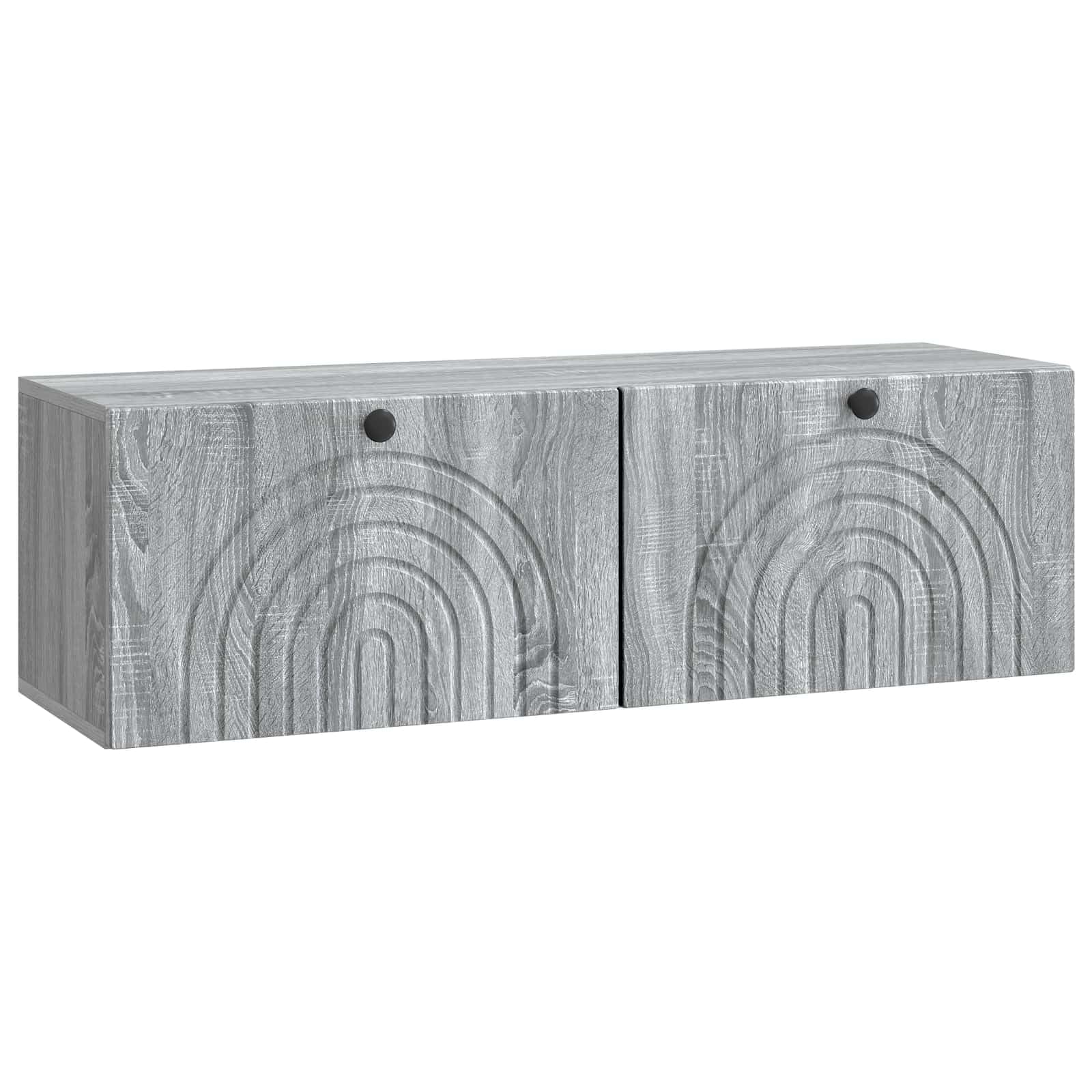 Meuble TV mural gris sonoma 98cm suspendu en bois