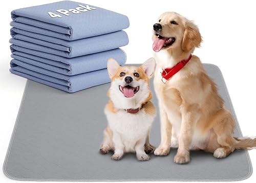 BHVESLL Almohadillas reutilizables de entrenamiento para perros, 36 x 38 pulgadas, paquete de 4 almohadillas de cama para incontinencia,