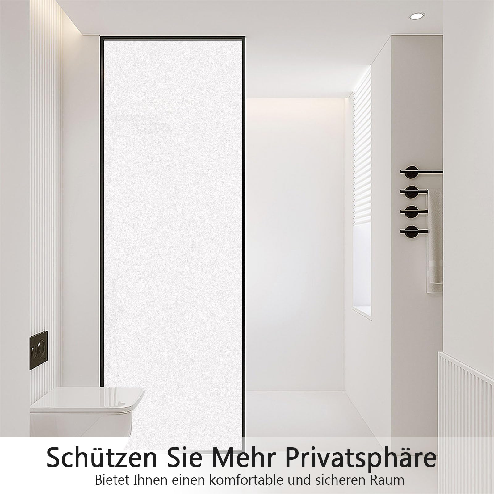 Ycheng Raamfolie, melkglasfolie, ondoorzichtig, zelfklevende folie, raam, inkijkbescherming, uv-bescherming, statische raamfolie voor badkamer en kantoor, 44,5 x 200 cm