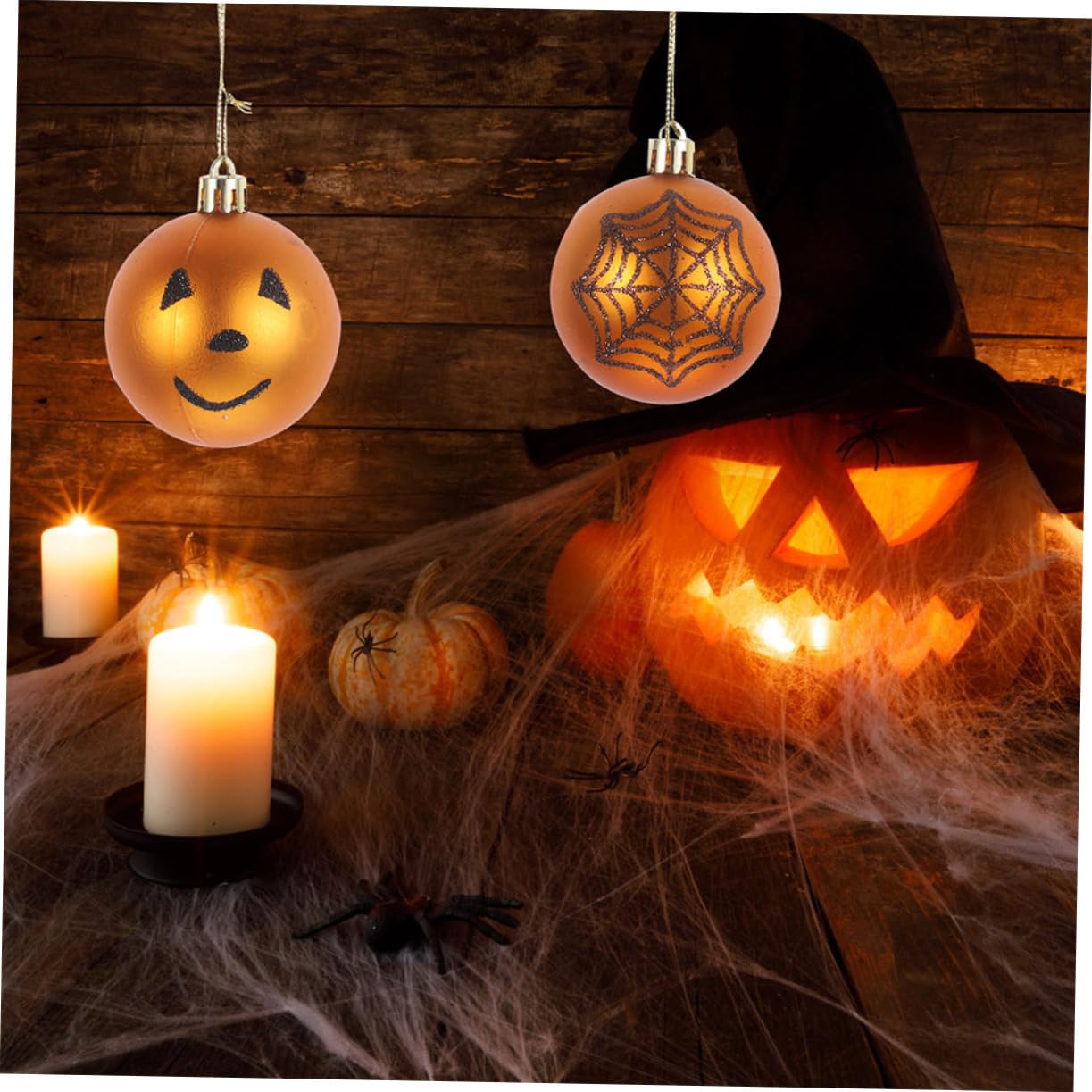 BESPORTBLE 36pezzi Decorazioni Halloween Palline di Plastica Tema Teschio di Zucca Strega per Interni Esterni Festa Casa Giardino