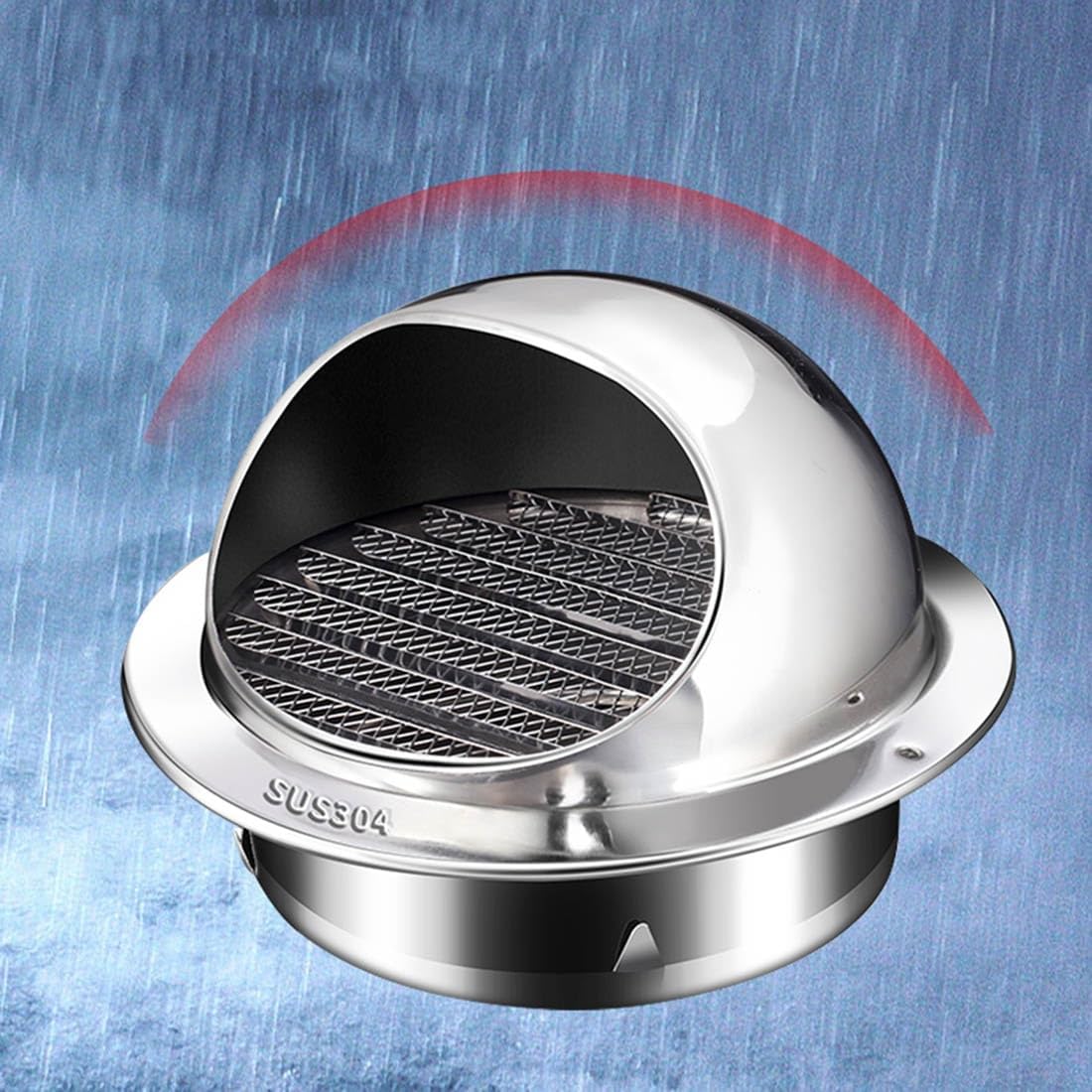 Kitchen Ventilation Outlet Vent Duct Cover Soffit Air Vents Wall Grille Exhaust Covers Hemispherical with Built-in Scree