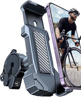 Bike Phone Holder, [1s Open][Large Phone Snug-fit] Bike Phone Mount, Cell Phone Motorcyle Mount, [5s Install] Handlebar Phone Mount for Bicycle, Bike Accessories for iPhone, Samsung
