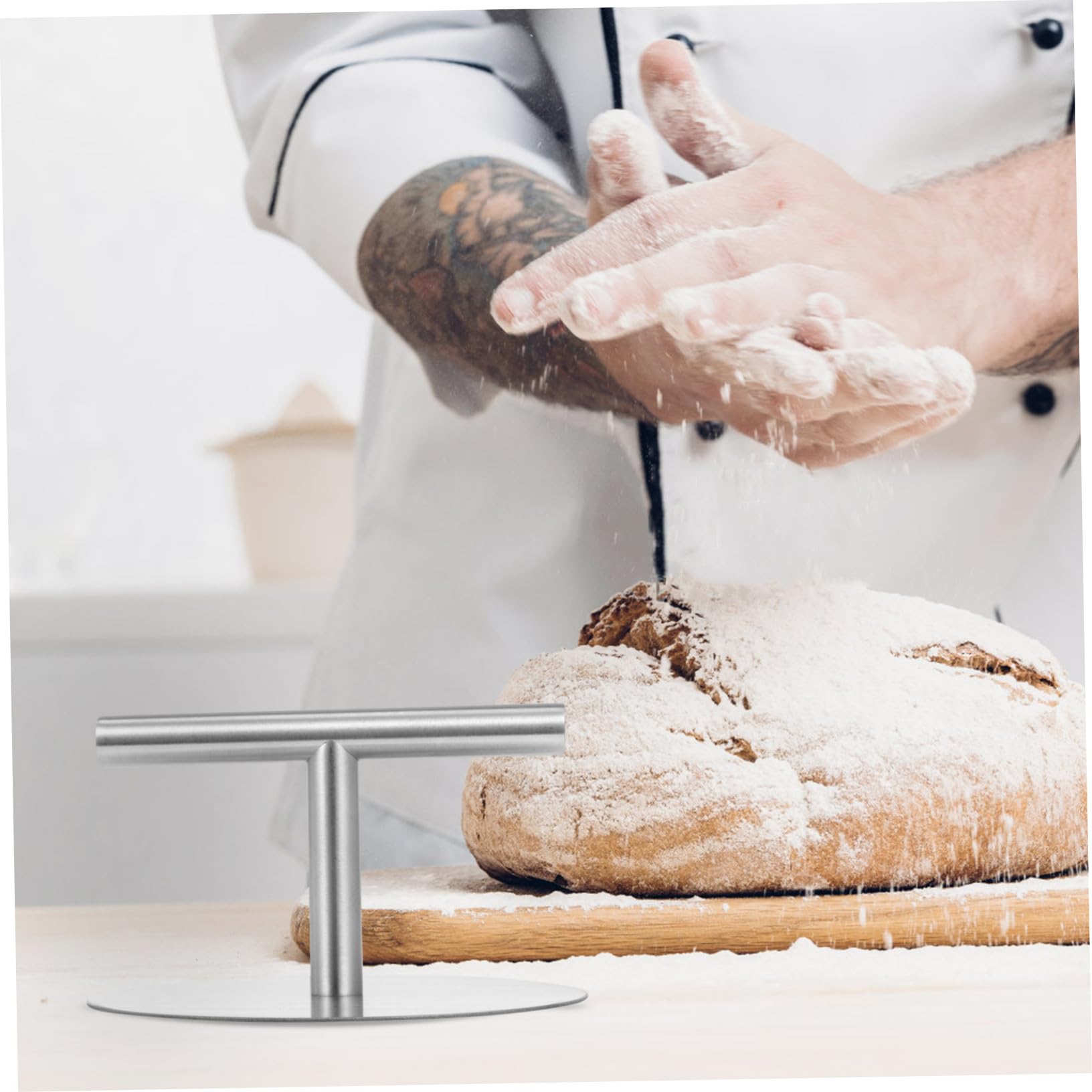 TOYANDONA Prensa De Repostería De Acero Inoxidable 15 Cm Diámetro Antideslizante Sin Olor Para Hacer Pasteles y Hamburguesas Utensilio Profesional De Cocina Hogar