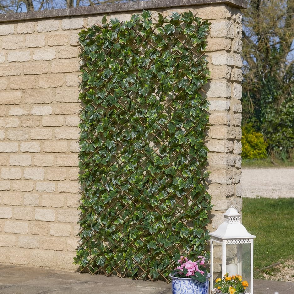 Garden Mile® 180 x 60cm Topiary Maple Leaves Artificial Leaf Trellis Spring and Summer Creeping Garden Decoration Faux Climbing Ivy Plants Vines (180 x 60cm, Maple Leaf)