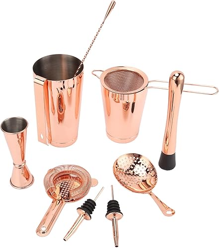 Miniatura 4 de Juego de coctelera de 11 piezas, kit de camarero, juego de coctelera de Martini y colador, juego de herramientas de barra de cóctel colador de acero