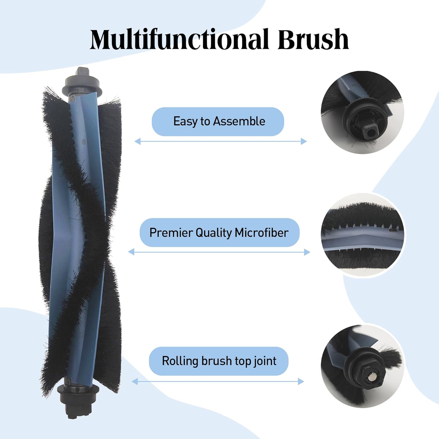 Replacement Parts Compatible with Eufy C20 Robot Vacuum Cleaner.2Rubber Main Brush,6Filters,6Side Brush,8Dust Bag,1Cleaning Brush,1Screwdriver.