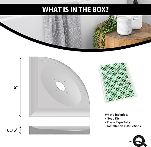 Miniatura 5 de Questech Decor - Jabonera de ducha, estante de ducha esquinero para paredes de ducha con azulejos, almacenamiento de baño, organizador de ducha de 5