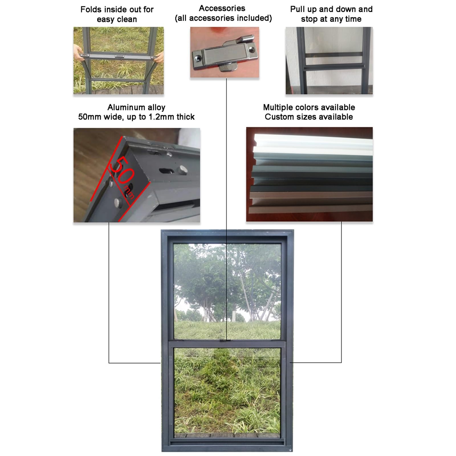 Finestra Scorrevole Su E Giù Personalizzata, Ventilazione Verticale Finestre Per Capannoni Per Garage/pollaio/serra/casetta Da Gioco, Telaio In Alluminio Finestra Sostitutiva