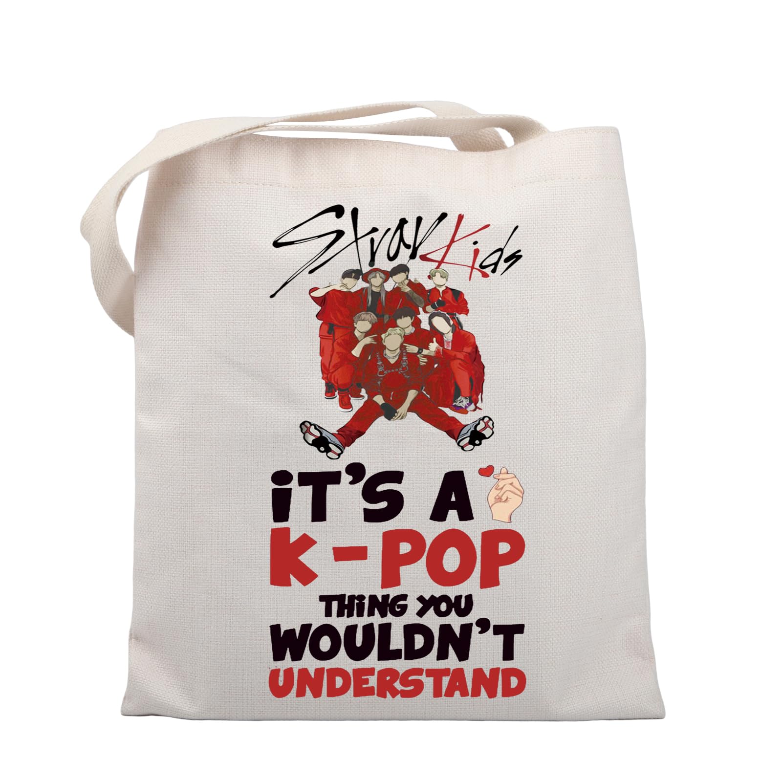 UJIMSUJIMS SKZ K-POP Group Gift Stray Merchandise Canvas Shoulder Bag SKZ Character Gifts SKZ Album K-POP Fans Gift