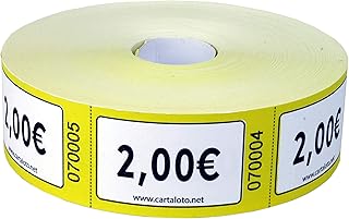 Rolka CARTALTO z 1000 biletów, wartość 2 €, żółta, BITR2001 wielokolorowa