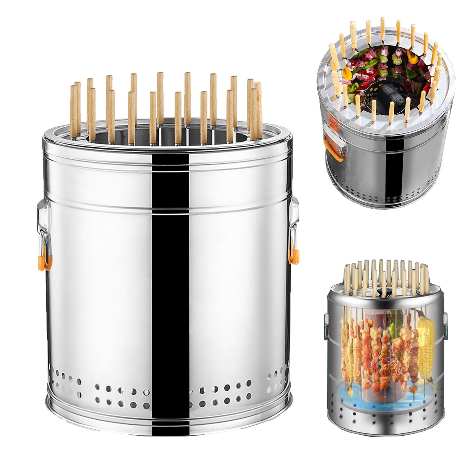 Przenośny grill węglowy ze stali nierdzewnej do grillowania na świeżym powietrzu, biwakowania, tylnej klapy - lekki, łatwy do czyszczenia, idealny do gotowania w podróży, trwała i kompaktowa