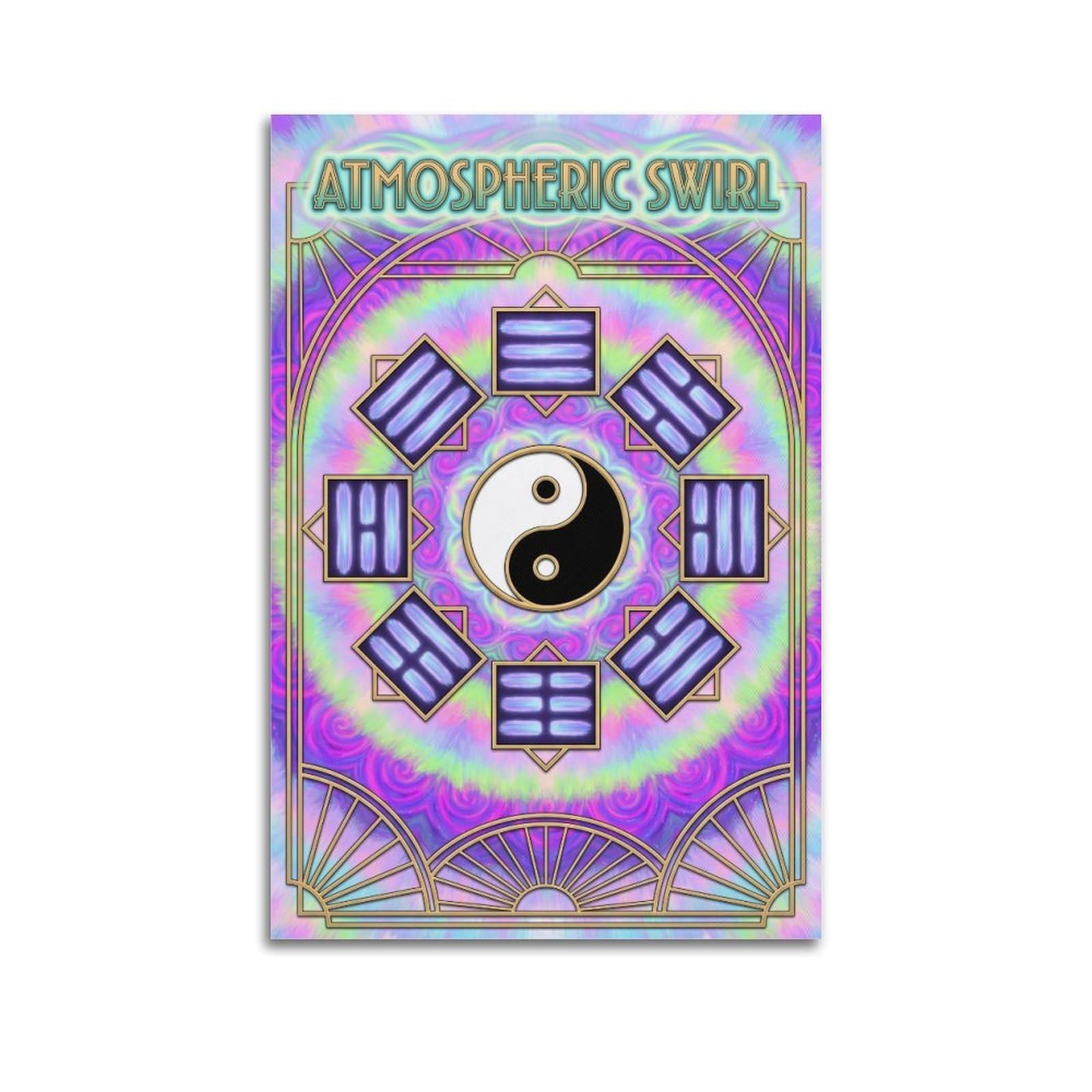OKNGB Chinese Tai Chi Yin Yang Feng Shui Luck Zen Poster Decorative Painting Canvas Art Picture 24x36inch(60x90cm)