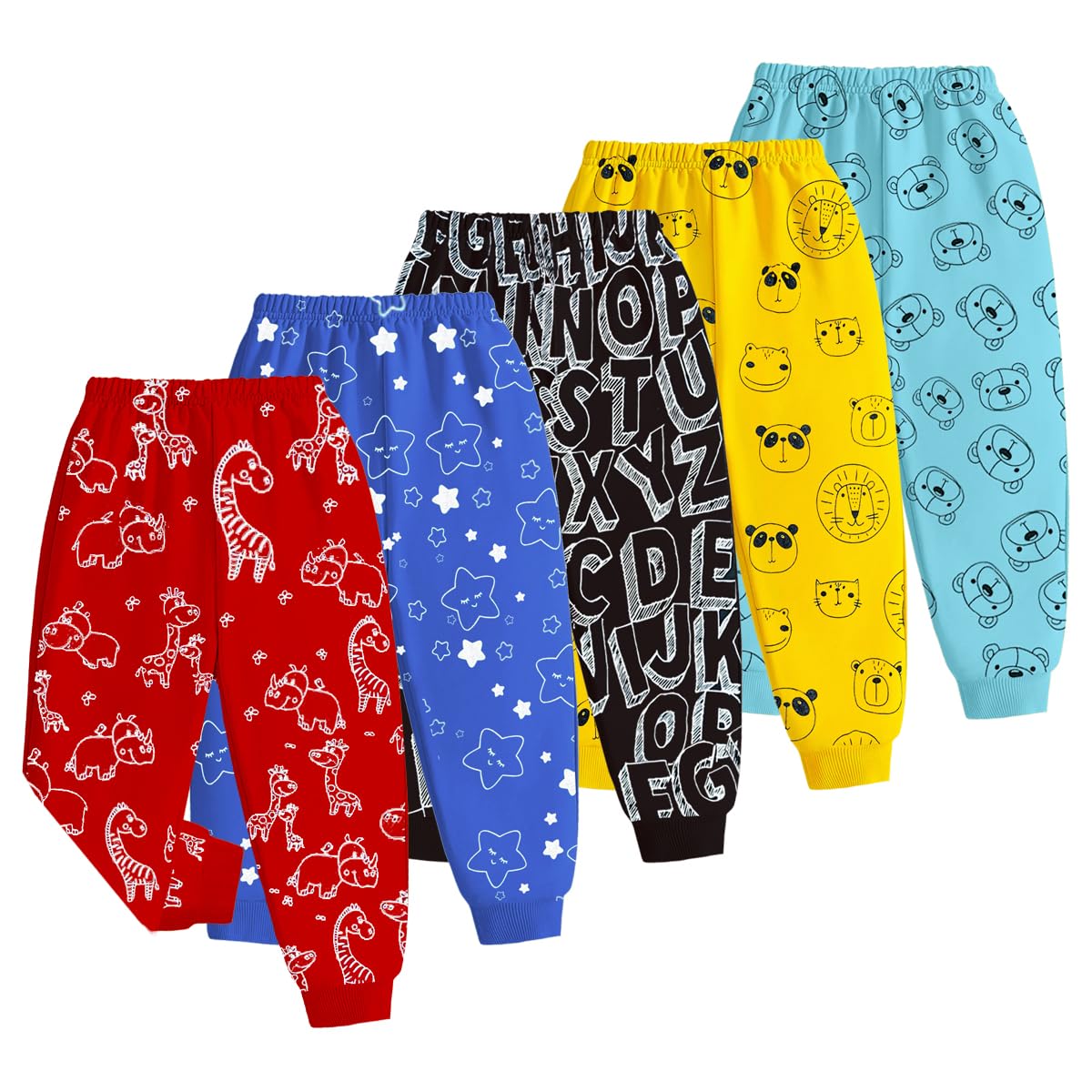 Regular Fit Baby Boys and Baby Girls Pyjamas - Pack of 5