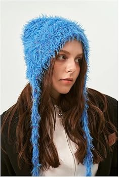 Distressed Knitted Beanie Y2k Fuzzy Winter Warm Hats Cute