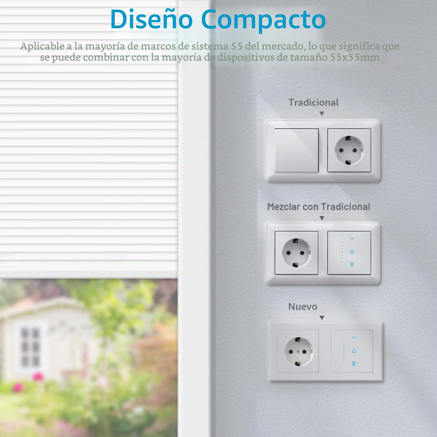 SMARTERCURRY Interruptor de persiana enrollable WiFi, [7 Gen] Temporizador inteligente de persiana enrollable, control persianas/persianas/toldos, compatible Alexa/Google Assistant, 4 piezas | Blanco