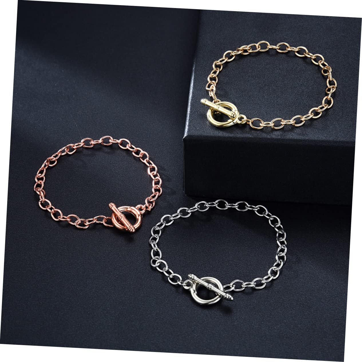 20pcs O Link Bracelet Chains for DIY Jewelry Making, Alloy with Clasps, 7.07 Inches