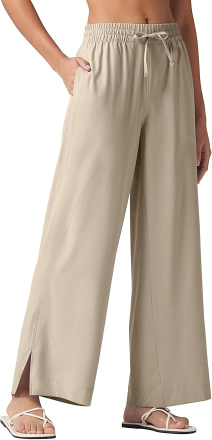 Willit Women's Wide Leg Pants Swim Beach Pants UPF 50+ Lightweight Travel Quick Dry Sun Protective 29" 31"