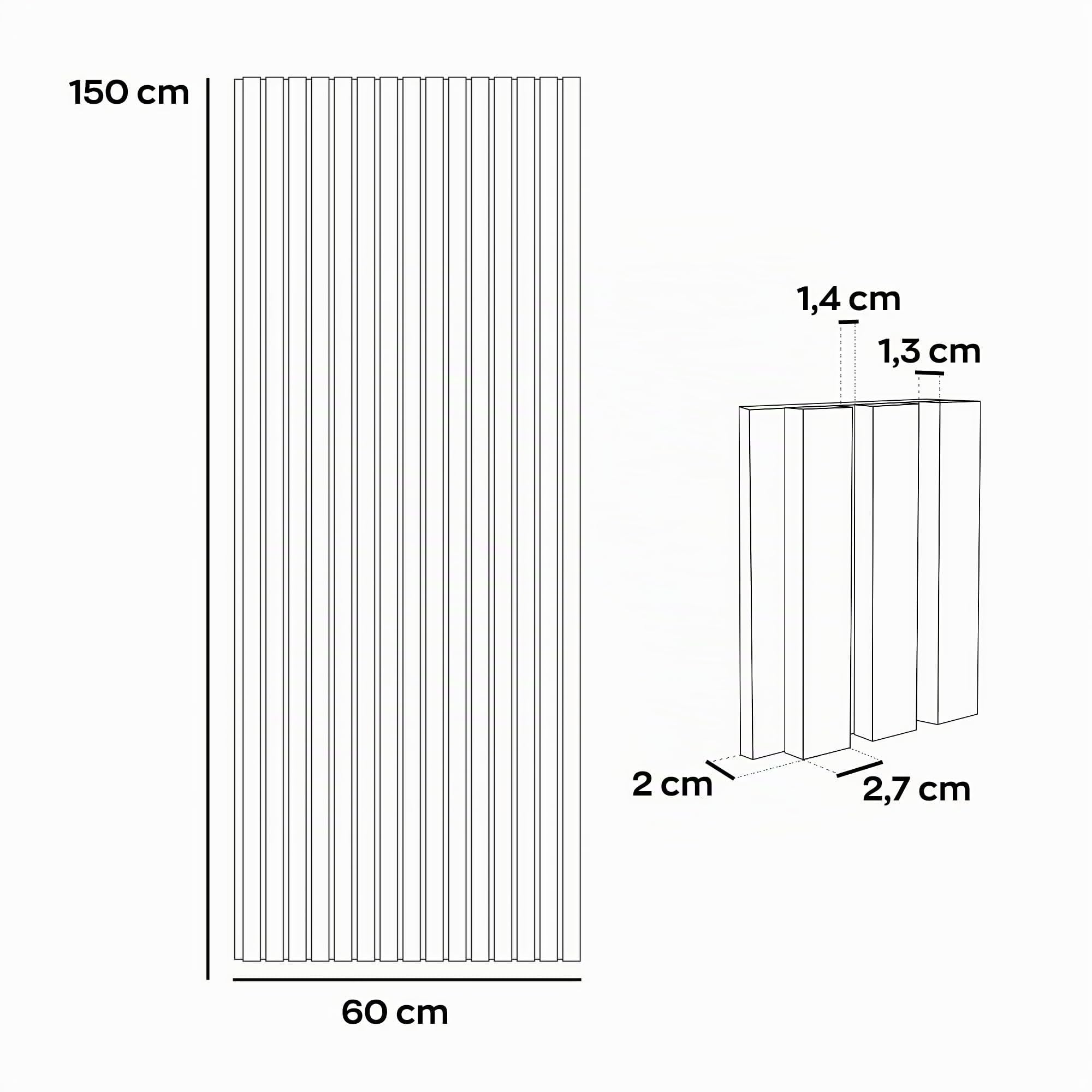 Beethoven Lot de 4 panneaux d'insonorisation décoratifs en bois Gris 150 x 60 cm