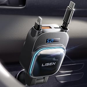 LISEN 96 W 4 az 1 ben szivargyújtós autós töltő USB C feszültség kijelzővel 12 24 V gyorstöltő iPhone 16 15 Pro Max Galaxy S25 S24 Ultra
