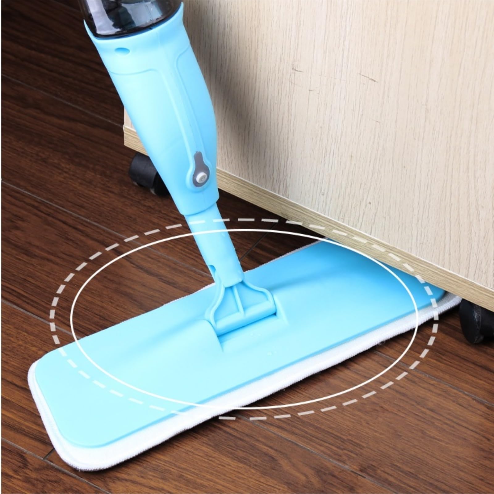 Fregona Fregona Limpiadora De Pisos Multifunción con Rociador Agua, Cabezal Plano, Herramienta Limpieza del Hogar Limpieza Suelo(Blue)