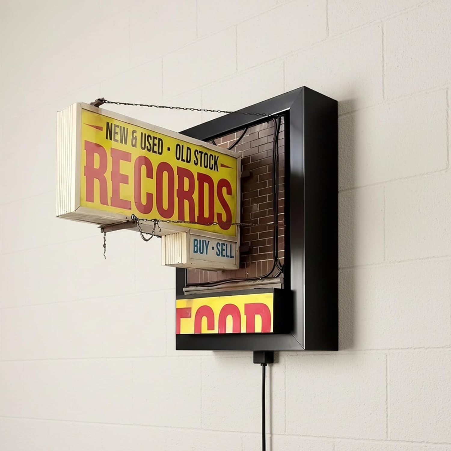 Record Store Retro Wall Light,Vintage Vinyl Record Wall Decor, Record Collector Gift,Vintage LED Neon Sign for Home Music Room Decor, Records Collector Gift for Music Lovers (1 PCS) - Image 5