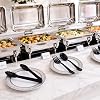 Set de 36 cubiertos desechables de plástico negro, tenedores, cucharas y pinzas | Suministros para fiestas, herramientas para buffet, 12 juegos, resistentes, para bodas, banquetes, uso diario, libres de BPA. 7