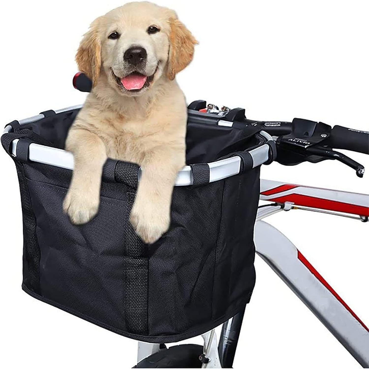 Bike Basket Folding Small Pet Cat Dog Carrier Removable Bicycle Handlebar Basket Bag, Bike Handlebar Basket Front,Quick Release Easy Install,Cycling Storage Basket Picnic Shopping
