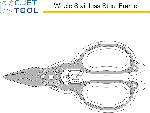 Miniatura 5 de Tijeras de electricista de acero inoxidable de 6 pulgadas para cable blando de cobre de aluminio (turquesa)