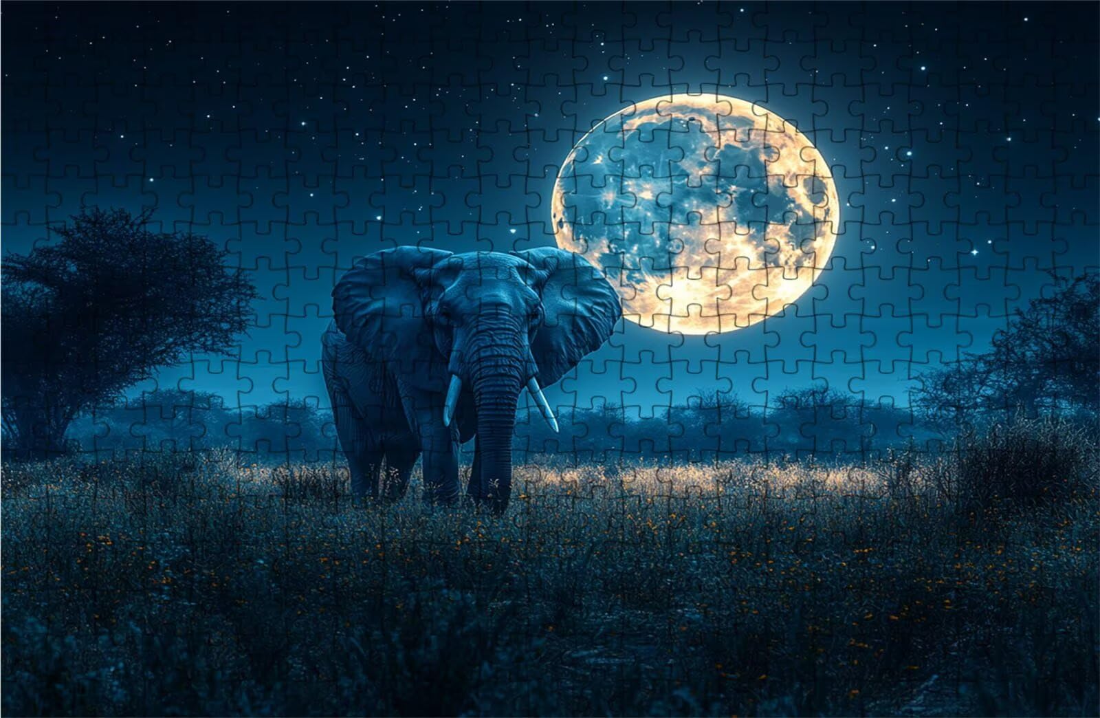 Puzzle 2000 Piezas Luna, Puzzle 2000 Piezas Adulto Cielo Estrellado, Rompecabezas de Madera para Adultos 70 x 100cm, Puzzles para Toda la Familia Cuadros Decoracion Salon Modernos Regalo RXPT-10389