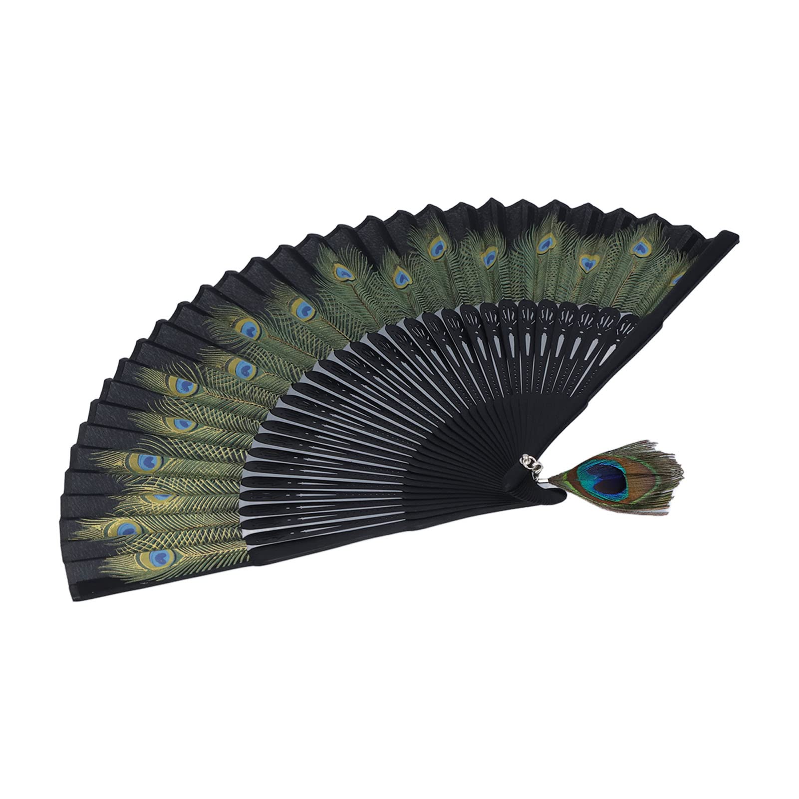 Amazon.co.jp: 孔雀扇 扇子 大型扇子 22×3×1 美しい孔雀柄扇子