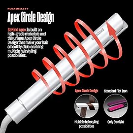 Bekind Apex 2-in-1 Hair Straightener Flat Iron | 1 460F Straightener & Curler for All Hairstyles | UltraSmooth Tech | 15s Fast Heating & Temp Memory | Gift Set for Girls Women (Arctic White)