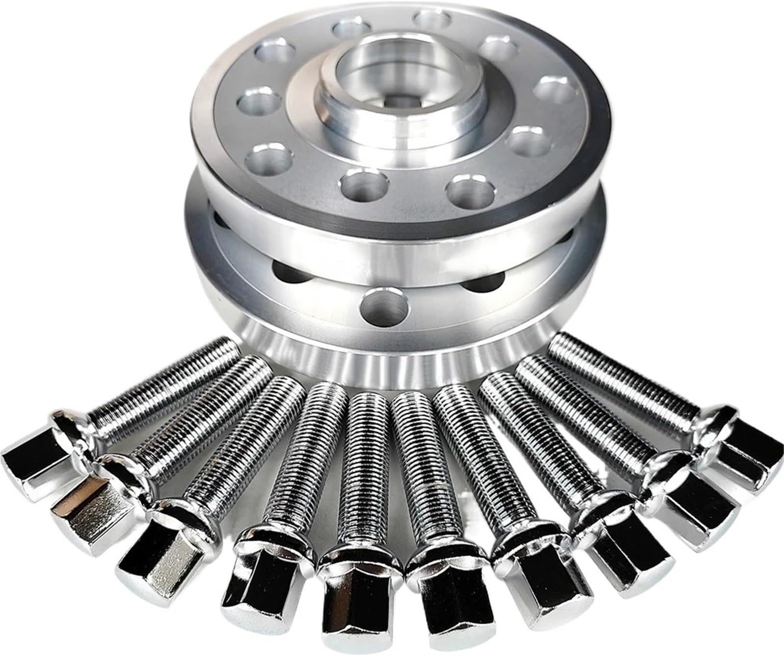 Cars Wheel Spacers For VW For GTI 1999-2015 With Extended Lug Bolts 14X1.5 20mm 0.8 Inches 2PCS 5x100 5x112 Hub Centric Wheel Spacers Tire Spacers(Silver)