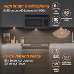 STAR-SPANGLED 6 Pack 2.8” Motion Sensor Lights Indoor AAA Battery Operated, Stick on LED Puck Light for Stairs, Under Cabinet, Closet, Warm White