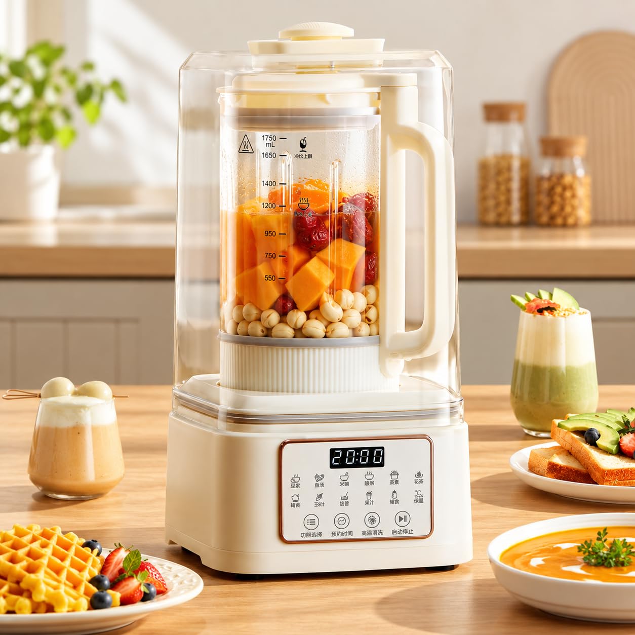 Máquina automática de leche de nueces, 1750 ml, 800 W, autolimpieza