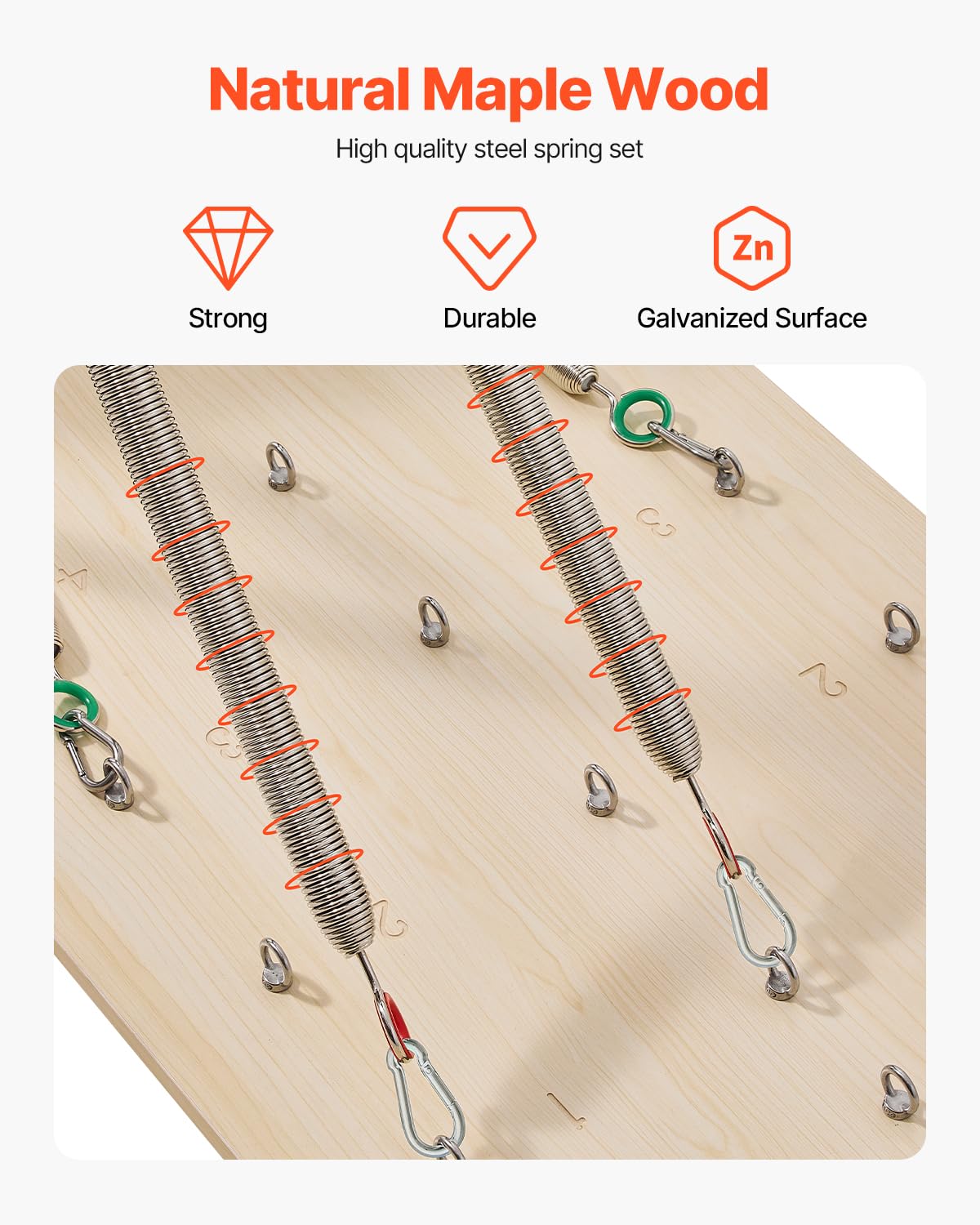VEVOR Appareil de Pilates Reformer Mural, Planche à Ressorts de Pilates en Bois d'Érable, Équipement d'exercice avec Ressorts de Résistance, Entraîneur de Yoga Flexibilité et Équilibre, Gym Domicile