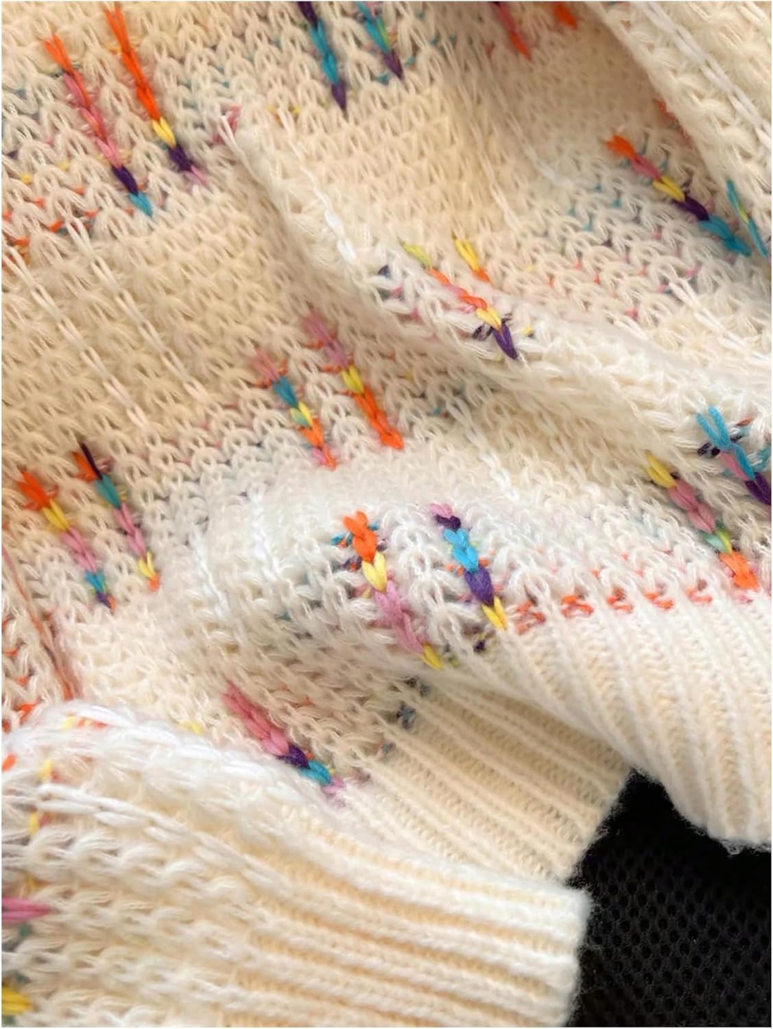 GORGLITTER Women's Floral Striped Sweaters Cute Crewneck Fall Cozy Trendy Long Sleeve Christmas Pullover Tops - Image 2