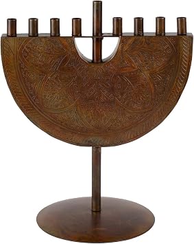 Ten Thousand Villages Copper Iron Hanukkah Menorah