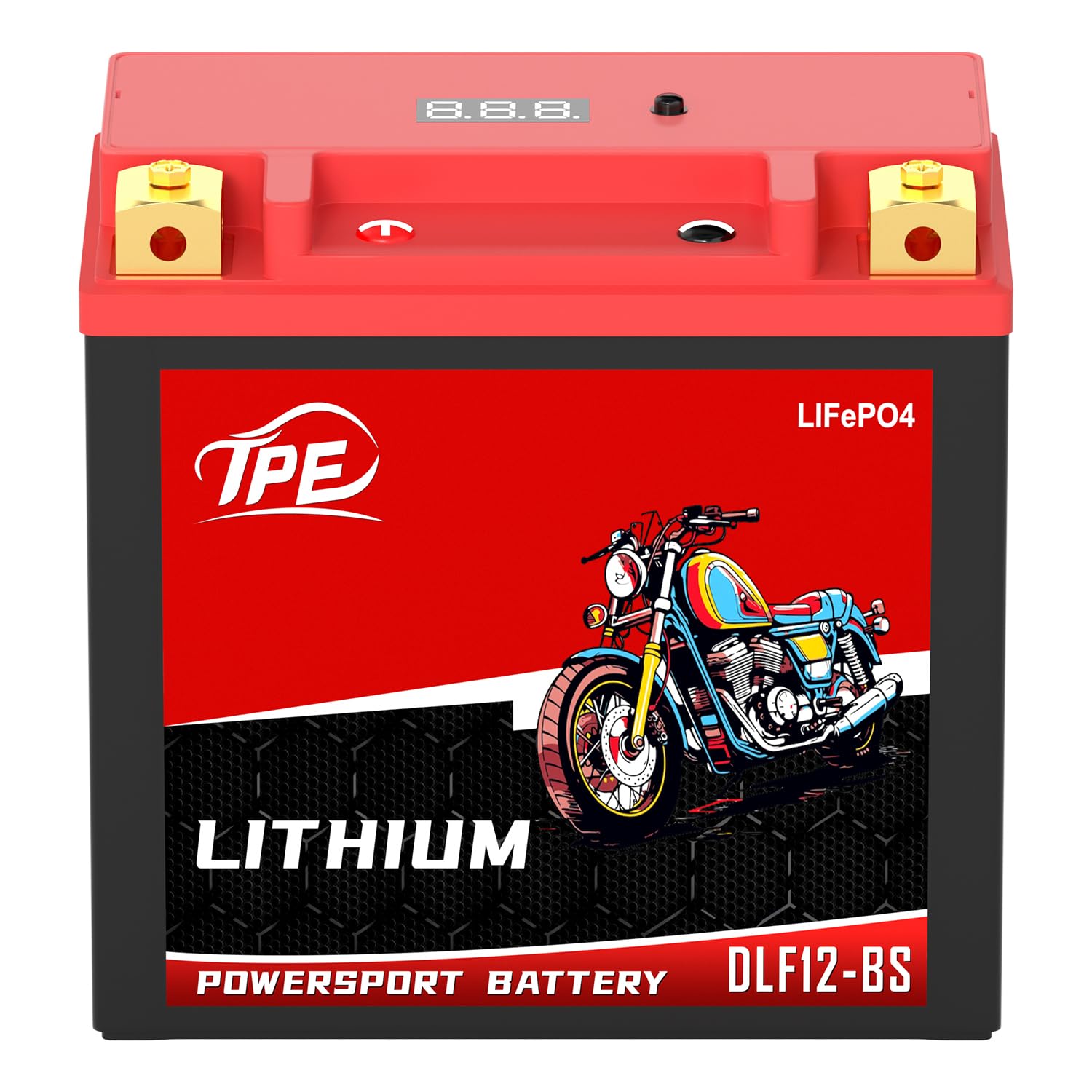 Lithium Motorcycle Battery YTX12-BS 12V, Lightweight LiFePO4 Replacement, High Starting Power, Maintenance-Free Powersports Battery
