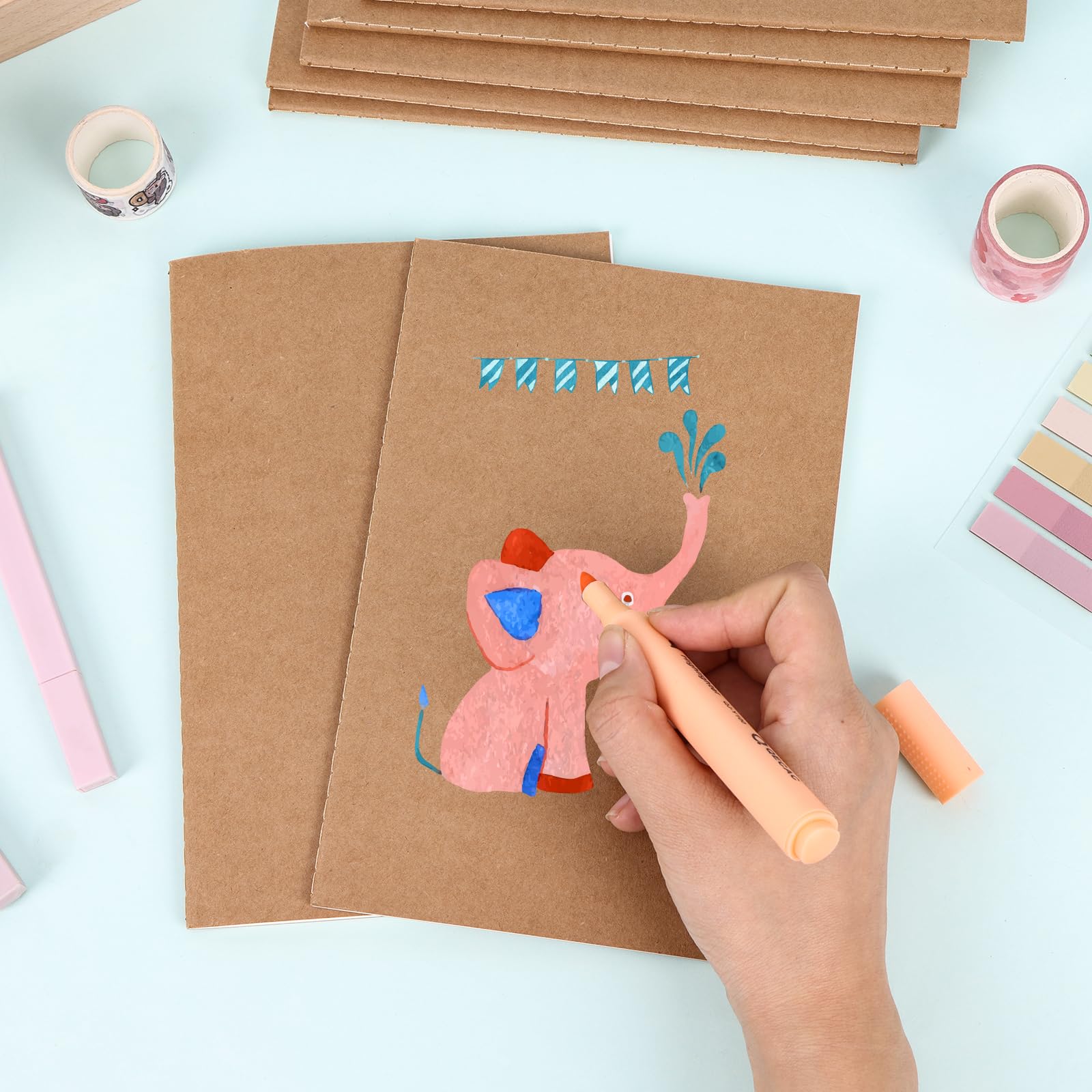 LABUK Notizbücher aus Kraftpapier, A5, 21,6 x 14,9 cm, liniert, 30 Blatt/60 Seiten, 48 Stück