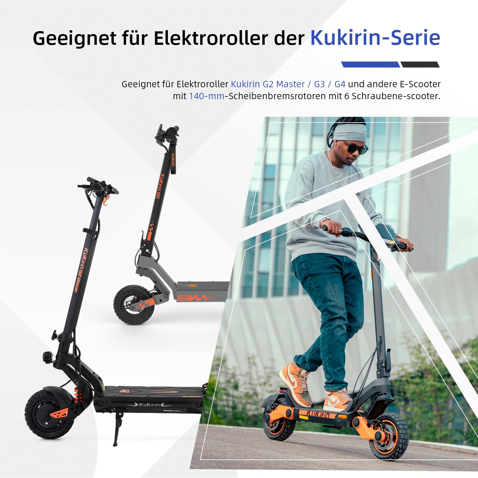 ulip Lot de 2 disques de frein pour scooter - 140 mm - Avec 12 vis - Convient pour scooter KuKirin G3, G2 Master, KUGOO G4 - 3