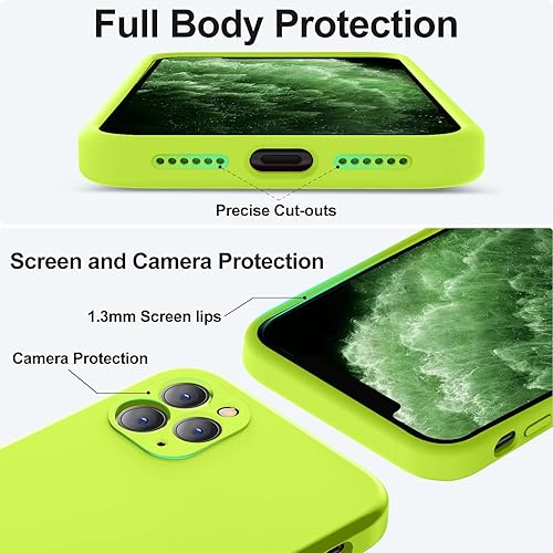 Miniatura 4 de Vooii Funda compatible con iPhone 11 Pro, silicona líquida mejorada con bordes planos, protección de cámara, forro de microfibra antiarañazos suave,