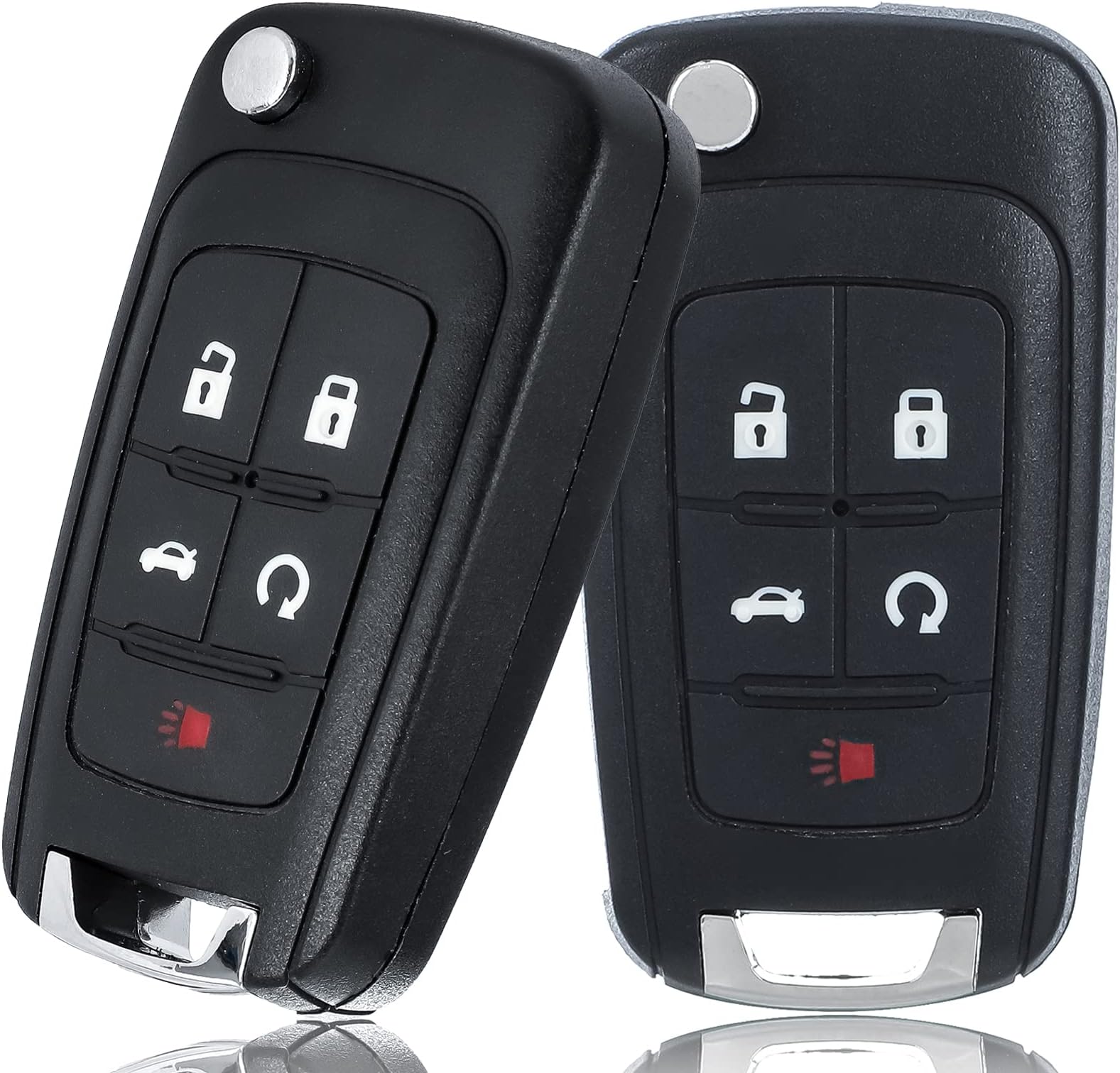 Car Key Fob Keyless Entry Remote Compatible with Chevy Cruze/Camaro/Impala/Equinox/GMC Terrain/Buick Lacrosse 2010 2011 2012 2013 2014 2015 2016 2017 5 Buttons Key for OHT01060512 (2 Packs)