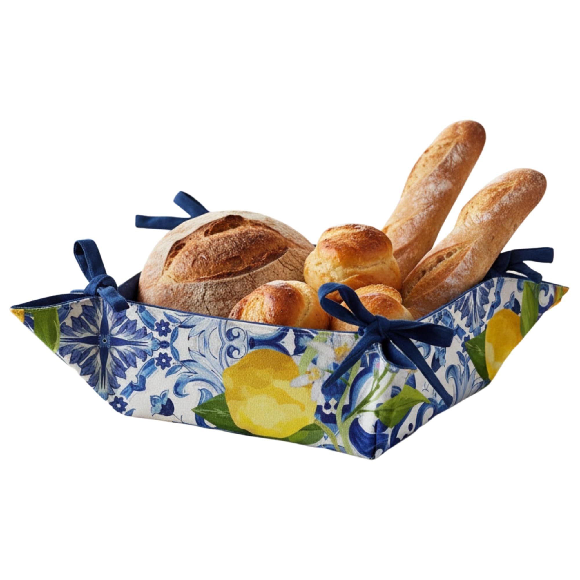 Cotton Bread Basket for Table Bread - Baskets with Different Patterns, Table Bread Bin 20 x 20 x 9 cm