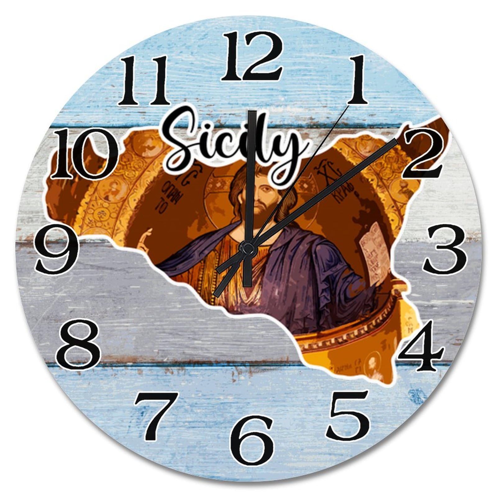 Horloge murale Sicile idée cadeau décoration pour les voyageurs