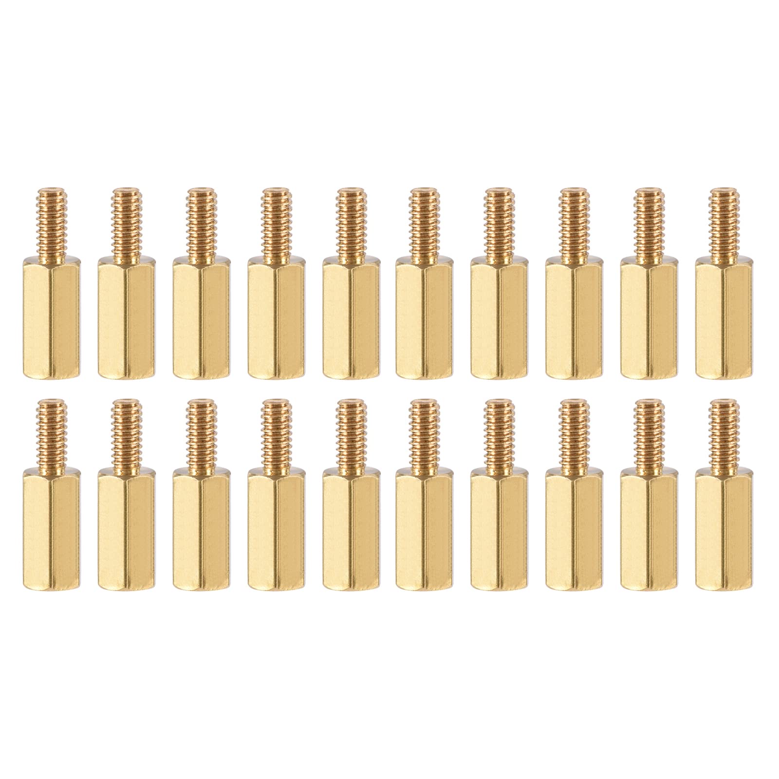YOKIVE 20 Pcs M2.5 Standoff Screws, Brass Hex PCB Standoffs, Keep Height Consistent, Great for Motherboard (Gold Tone, 10mm+6mm)-image-34