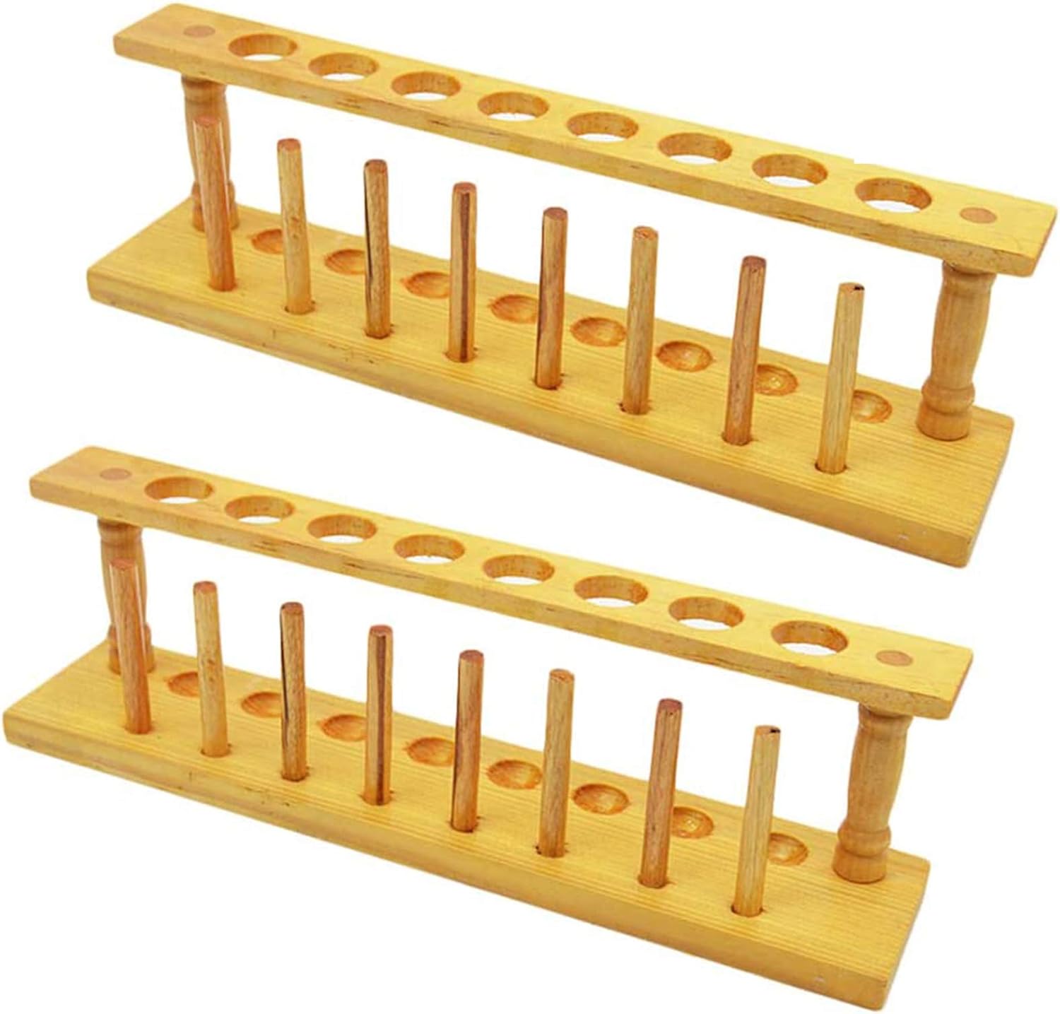 LUCKFY Wooden Test Tube Rack Stand Vial Shot Glasses